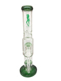 Volcano Double Percolator Straight Ice Glass Bong