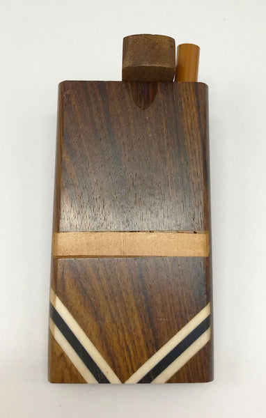 Sleek Lines Wooden Dugout With Cigarette One Hitter Chillum