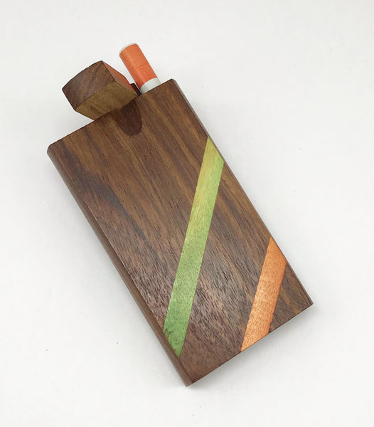 Citrus Lines Wooden Dugout With Cigarette One Hitter Chillum