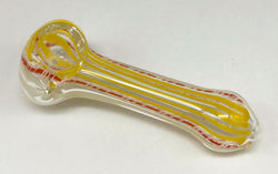 Swirly Yellow Spoon Glass Pipe