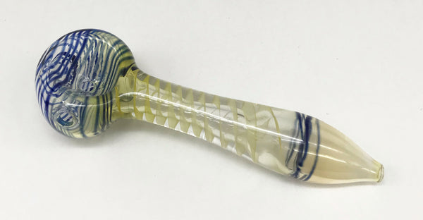 Blue Swirl Spoon Glass Pipe